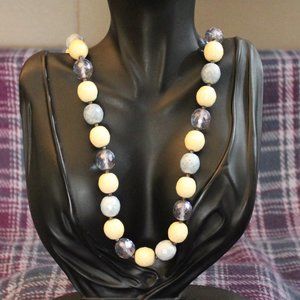 Joan Rivers Blue and White Faceted Glass Beaded Necklace